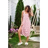 Ekouaer Women’s Sleeveless Nightgowns Long Sleep Dress Wide Strap Sleepwear(Pink Flower)