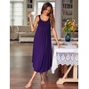 Ekouaer Women’s Sleeveless Nightgowns Long Sleep Dress Wide Strap Sleepwear(Purple)