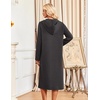 Ekouaer Zipper Robe for Women Long Bath Robe Soft Housecoat Hooded Bathrobe(Dark Gray)
