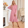 Ekouaer Zipper Robe for Women Long Bath Robe Soft Housecoat Hooded Bathrobe(Gray Purple)
