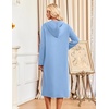 Ekouaer Zipper Robe for Women Long Bath Robe Soft Housecoat Hooded Bathrobe(Light Blue)