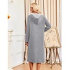 Ekouaer Zipper Robe for Women Long Bath Robe Soft Housecoat Hooded Bathrobe(Light Gray)