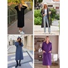 Ekouaer Zipper Robe for Women Long Bath Robe Soft Housecoat Hooded Bathrobe(Light Gray)