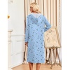 Ekouaer Zipper Robe for Women Long Bath Robe Soft Housecoat Hooded Bathrobe(Moon and Star)