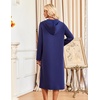 Ekouaer Zipper Robe for Women Long Bath Robe Soft Housecoat Hooded Bathrobe(Navy Blue)