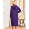 Ekouaer Zipper Robe for Women Long Bath Robe Soft Housecoat Hooded Bathrobe(Purple)