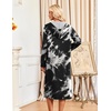 Ekouaer Zipper Robe for Women Long Bath Robe Soft Housecoat Hooded Bathrobe(White and Black)