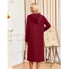 Ekouaer Zipper Robe for Women Long Bath Robe Soft Housecoat Hooded Bathrobe(Wine Red)