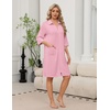 Ekouaer Zipper Robes for Women 3/4 Sleeve Housecoats with Pockets(A-pink)