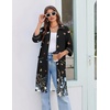 Ekouaer Zipper Robes for Women 3/4 Sleeve Housecoats with Pockets(Butterfly Flowers-1)