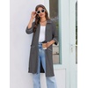 Ekouaer Zipper Robes for Women 3/4 Sleeve Housecoats with Pockets(Dark Grey)