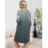 Ekouaer Zipper Robes for Women 3/4 Sleeve Housecoats with Pockets(Grey Flower)