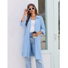 Ekouaer Zipper Robes for Women 3/4 Sleeve Housecoats with Pockets(Light Blue)