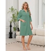 Ekouaer Zipper Robes for Women 3/4 Sleeve Housecoats with Pockets(Mint Green)