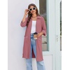 Ekouaer Zipper Robes for Women 3/4 Sleeve Housecoats with Pockets(Purplish Grey)