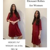 Ekouaer Zipper Robes for Women 3/4 Sleeve Housecoats with Pockets(Wine Red)