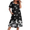 Ekouaer House Dress for Women with Pockets Short Sleeve Moo Moos Nightgowns(New Butterfly Black)