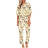 Ekouaer Pajamas for Women Set Silky Satin 2 Piece Lounge Sets with Pockets(Horse)