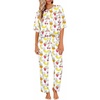 Ekouaer Pajamas for Women Set Silky Satin 2 Piece Lounge Sets with Pockets(Tropical Fruit)