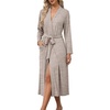 Ekouaer Robes for Women Lightweight Long Bathrobe Soft Knit Bath Robe S-2XL(Khaki)