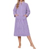 Ekouaer Women Plush Robe Zip Up Bathrobe Fleece Warm Housecoat with Pockets(Lilac Purple)