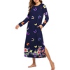 Ekouaer Women’s Long Sleeve Nightgown Full Length Nightshirt with Pockets(Butterfly Floral)