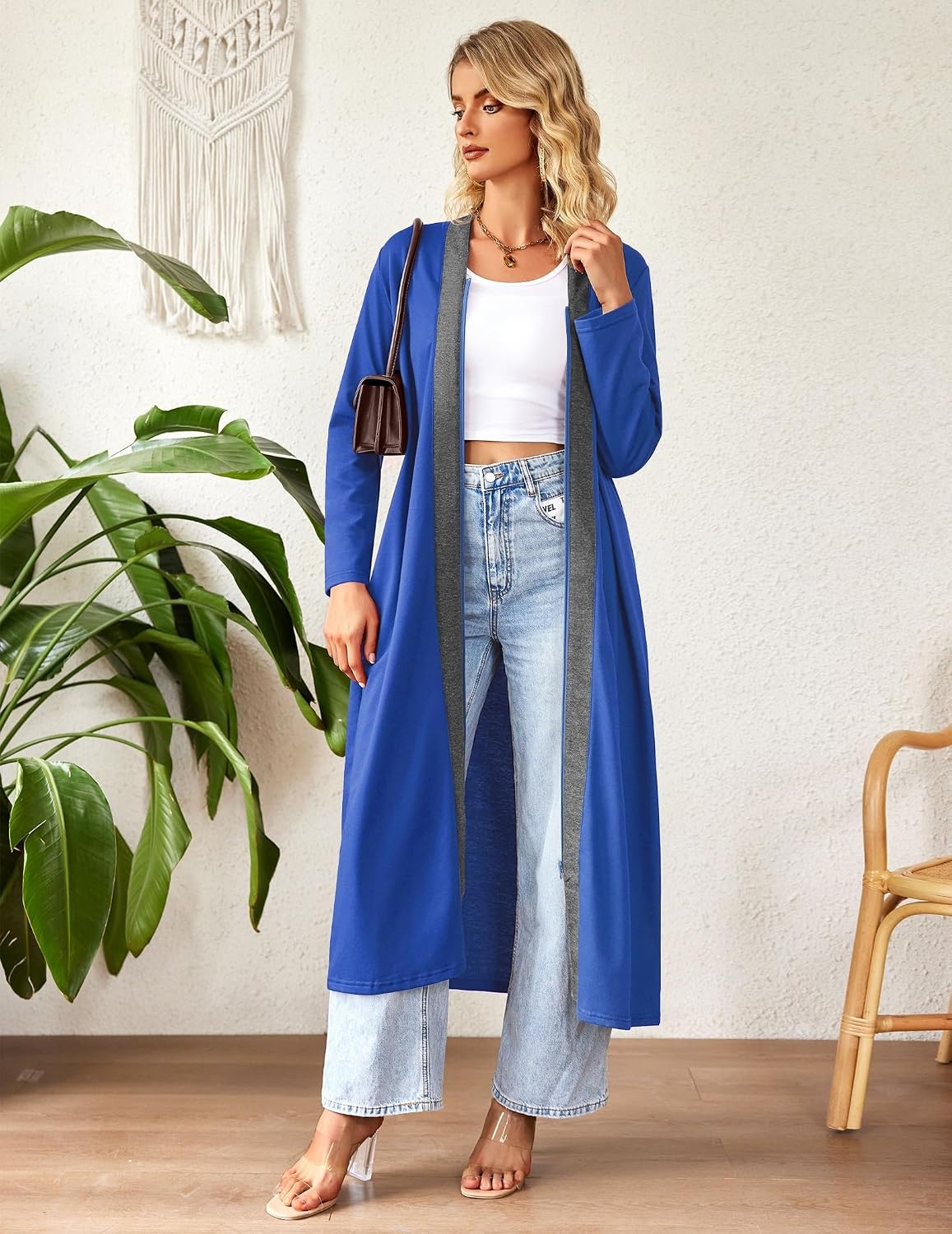 image:imageEkouaer Women Zipper Robe Long Sleeve Housecoat Soft Nightgown with PocketsSnorkel Blue