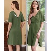 Ekouaer Labor and Delivery Gown for Hospital V Neck Maternity Nursing Dress(Army Green)