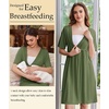 Ekouaer Labor and Delivery Gown for Hospital V Neck Maternity Nursing Dress(Army Green)