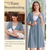 Ekouaer Labor and Delivery Gown for Hospital V Neck Maternity Nursing Dress(Dusty Blue)