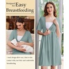 Ekouaer Labor and Delivery Gown for Hospital V Neck Maternity Nursing Dress(Dusty Green)