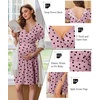 Ekouaer Labor and Delivery Gown for Hospital V Neck Maternity Nursing Dress(Grey Purple Red Heart)