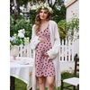 Ekouaer Labor and Delivery Gown for Hospital V Neck Maternity Nursing Dress(Grey Purple Red Heart)