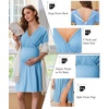Ekouaer Labor and Delivery Gown for Hospital V Neck Maternity Nursing Dress(Lake Blue)