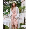Ekouaer Labor and Delivery Gown for Hospital V Neck Maternity Nursing Dress(Light Blue Heart)