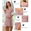 Ekouaer Labor and Delivery Gown for Hospital V Neck Maternity Nursing Dress(Light Blue Heart)