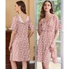 Ekouaer Labor and Delivery Gown for Hospital V Neck Maternity Nursing Dress(Light Blue Heart)
