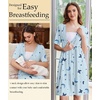 Ekouaer Labor and Delivery Gown for Hospital V Neck Maternity Nursing Dress(Light Blue Moon Planet Butterfly)