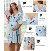 Ekouaer Labor and Delivery Gown for Hospital V Neck Maternity Nursing Dress(Light Blue Moon Planet Butterfly)