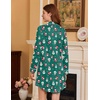 Ekouaer Nightgowns for Women Long Sleeve Night Gown Button Pajama Dress(Green Christmas)