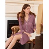 Ekouaer Nightgowns for Women Long Sleeve Night Gown Button Pajama Dress(Pink)