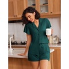 Ekouaer Pajamas for Women Set Button Up Bridal Pjs Ruffle Sleeve(Green)