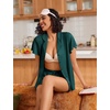 Ekouaer Pajamas for Women Set Button Up Bridal Pjs Ruffle Sleeve(Green)
