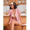 Ekouaer Pajamas for Women Set Button Up Bridal Pjs Ruffle Sleeve(Light Pink)