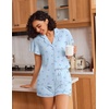 Ekouaer Pajamas for Women Set Button Up Bridal Pjs Ruffle Sleeve(Polka Dot Bow)