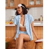 Ekouaer Pajamas for Women Set Button Up Bridal Pjs Ruffle Sleeve(Polka Dot Bow)