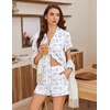 Ekouaer Pajamas for Women Set Button Up Bridal Pjs Ruffle Sleeve(Wedding Hydrangeas)