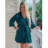 Ekouaer Sleepwear Women’s Satin Nightgown with Robes Set 2 Piece(Dark Green)