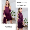 Ekouaer Sleepwear Women’s Satin Nightgown with Robes Set 2 Piece(Plum Red)