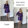 Ekouaer Sleepwear Women’s Satin Nightgown with Robes Set 2 Piece(Purple)